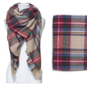 Plaid blanket scarf